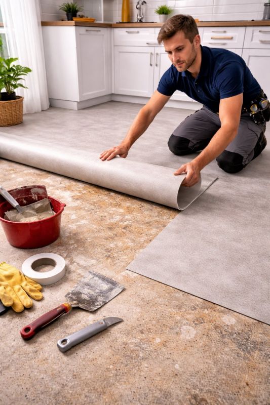 Linoleum Floor Installation in North Reading, MA
