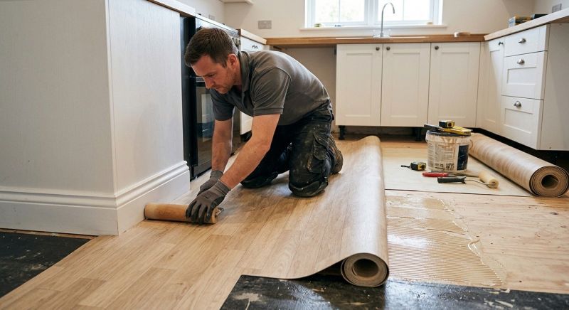 Sheet Linoleum Installation in Malden, MA